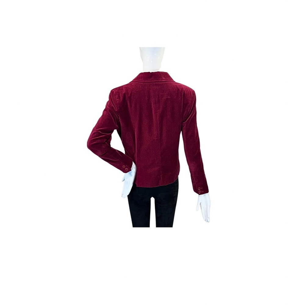 đź’ĄVintage VIEW COLLECTION NEW YORK Velour Red / Burgundy Blazer Size: M - Picture 6 of 6
